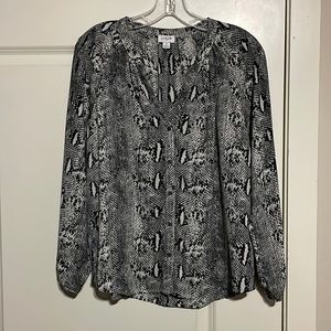 JCrew button down print blouse